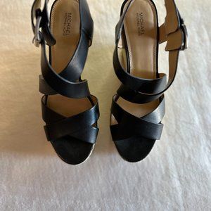 Michael Kors Leather Wedge Sandals
